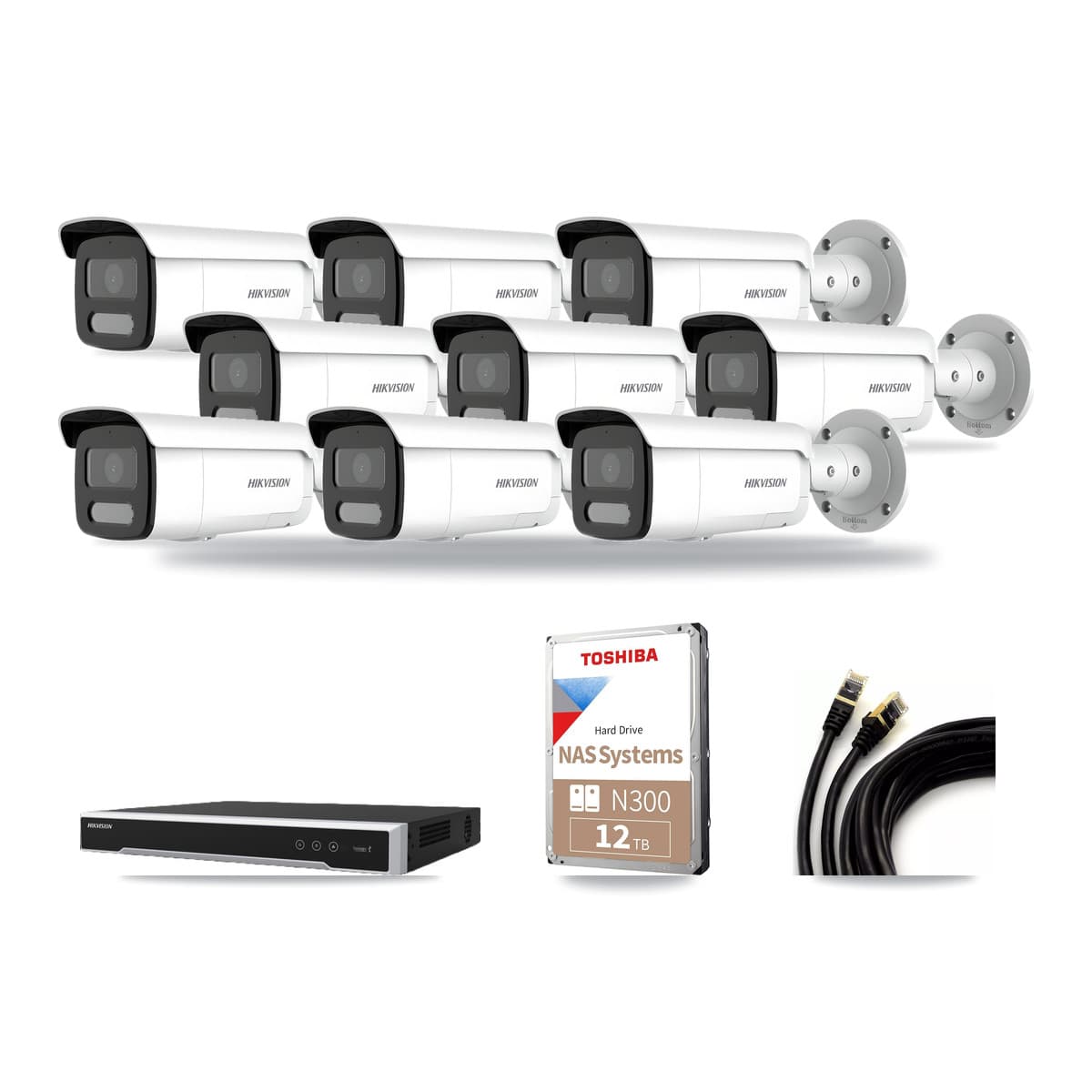 Hikvision 16-Channel 4MP CCTV Kit — 9 Bullet Cameras + 12TB Recording - Image 1