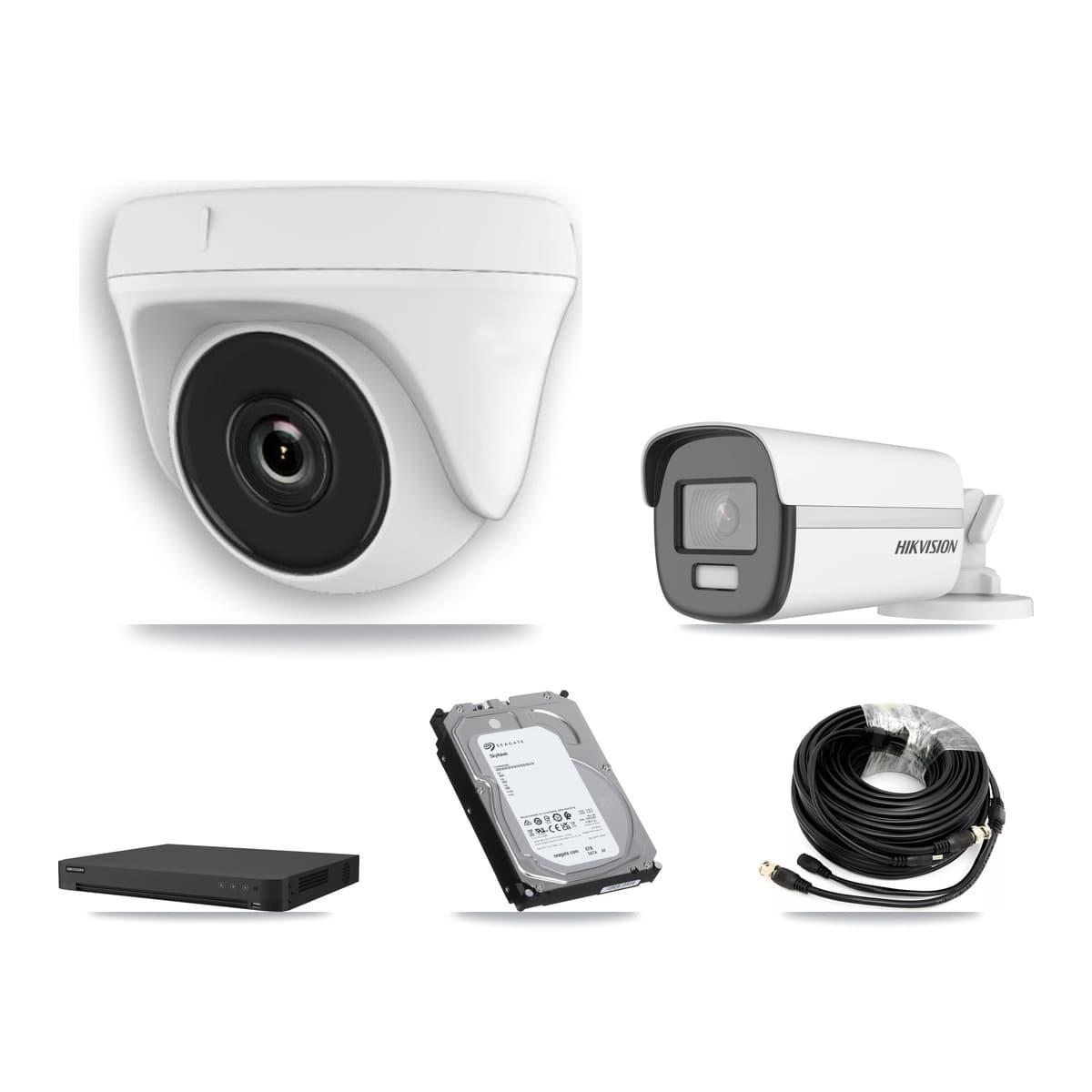 Hikvision 16-Channel 2MP – 4K CCTV Kit — 1 4K Bullet + 7 2MP Dome Cameras + 6TB Recording