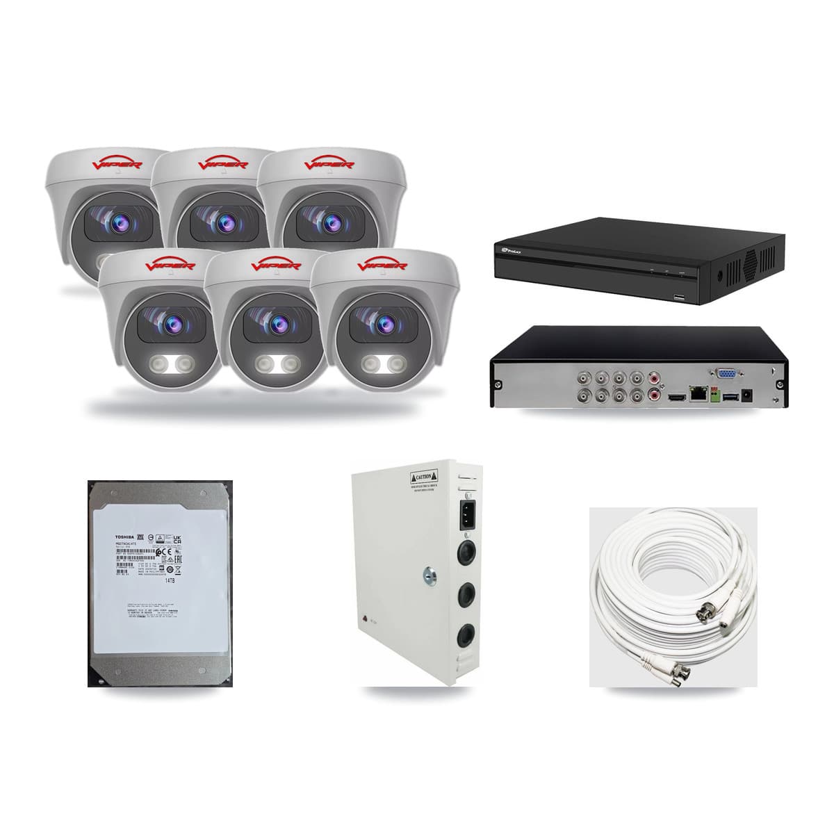 Viper & Prolux 8-Channel 5MP CCTV Kit — 6 Cameras + 14TB Recording - Image 1