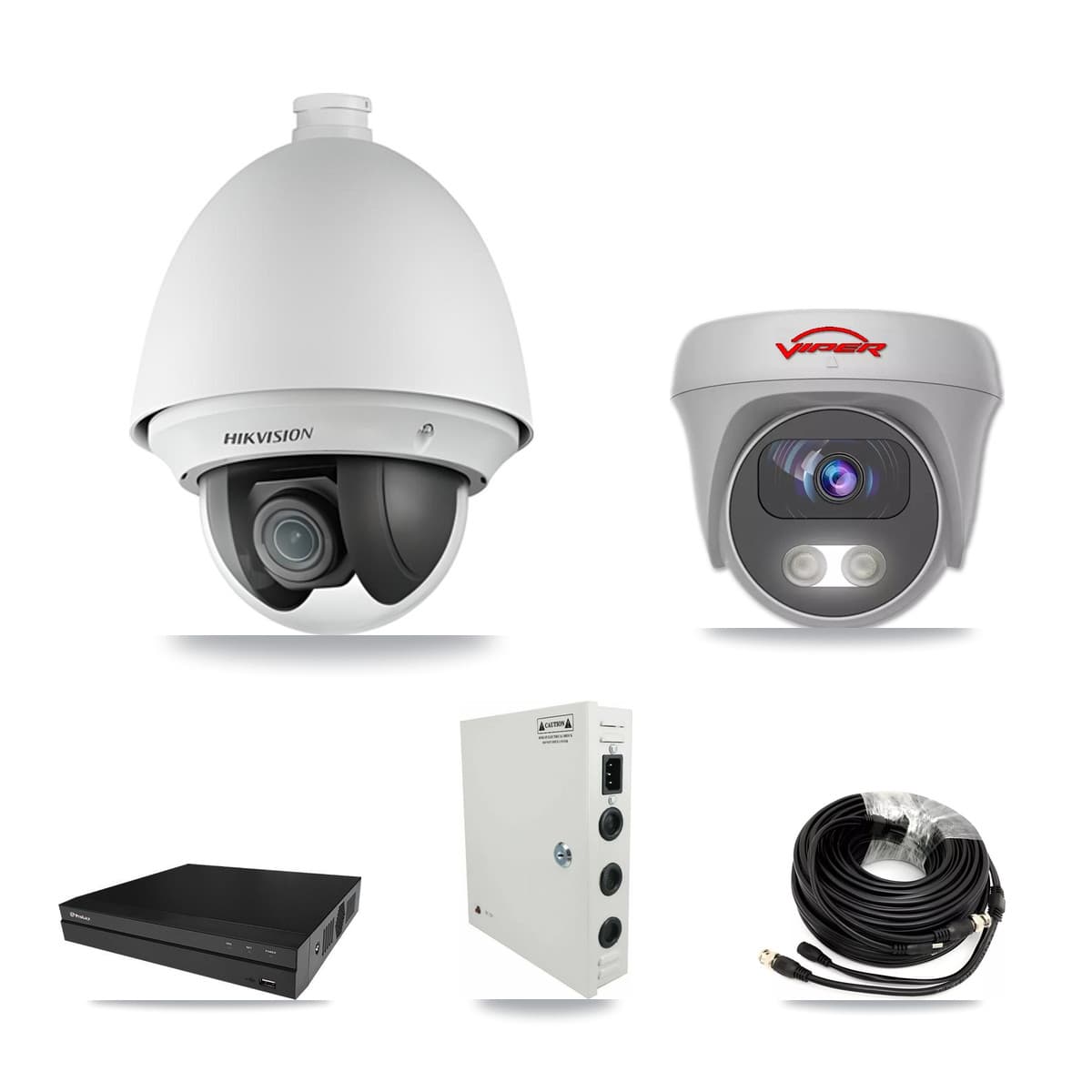 8-Channel 2MP – 5MP CCTV Kit — 3 2MP PTZ + 1 White 5MP Cameras + 3TB Recording (PXD-5208AN Recorder) - Image 1