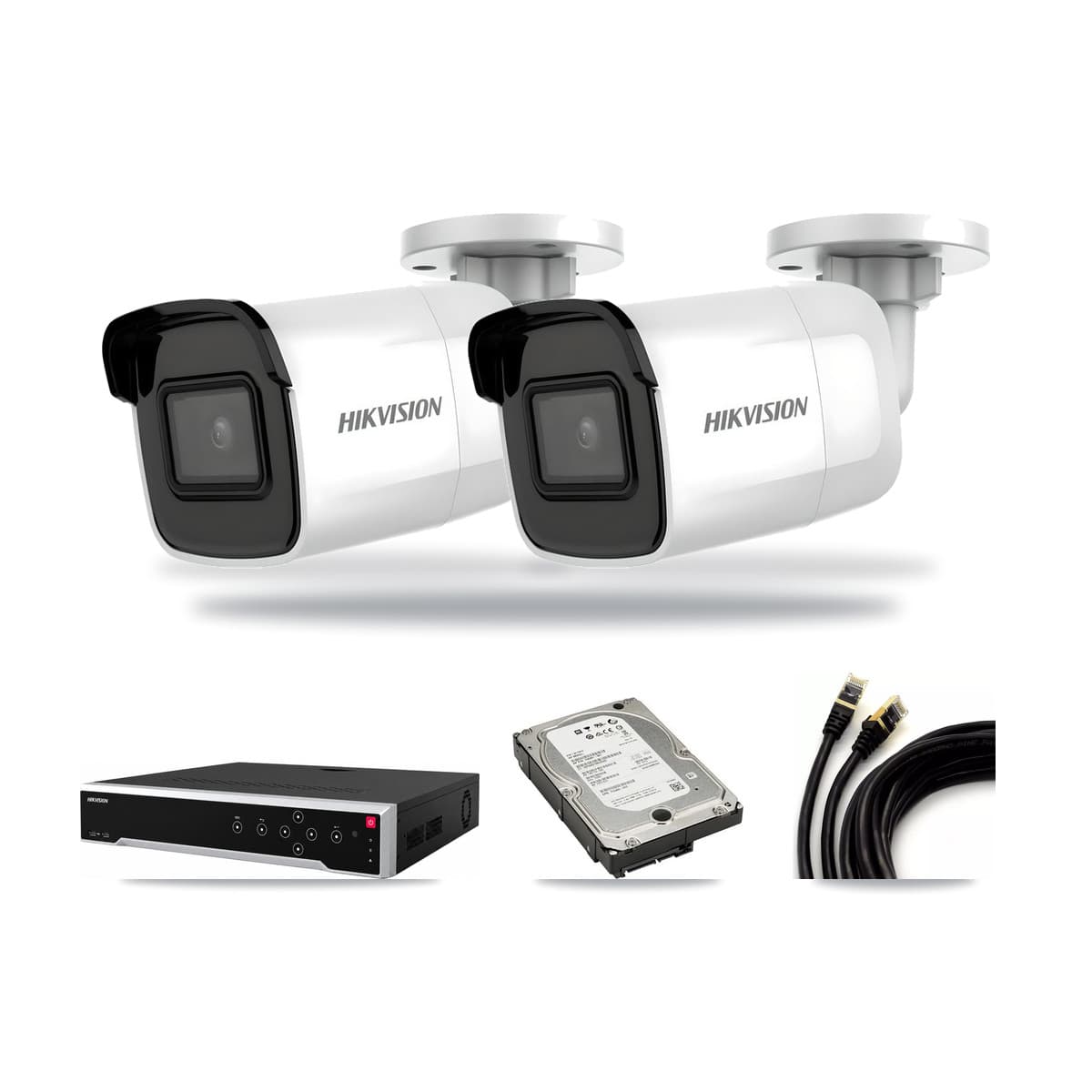 Hikvision 32-Channel 4K CCTV Kit — 2 DS-2CD2085G1 Bullet Cameras + 5TB Recording - Image 1