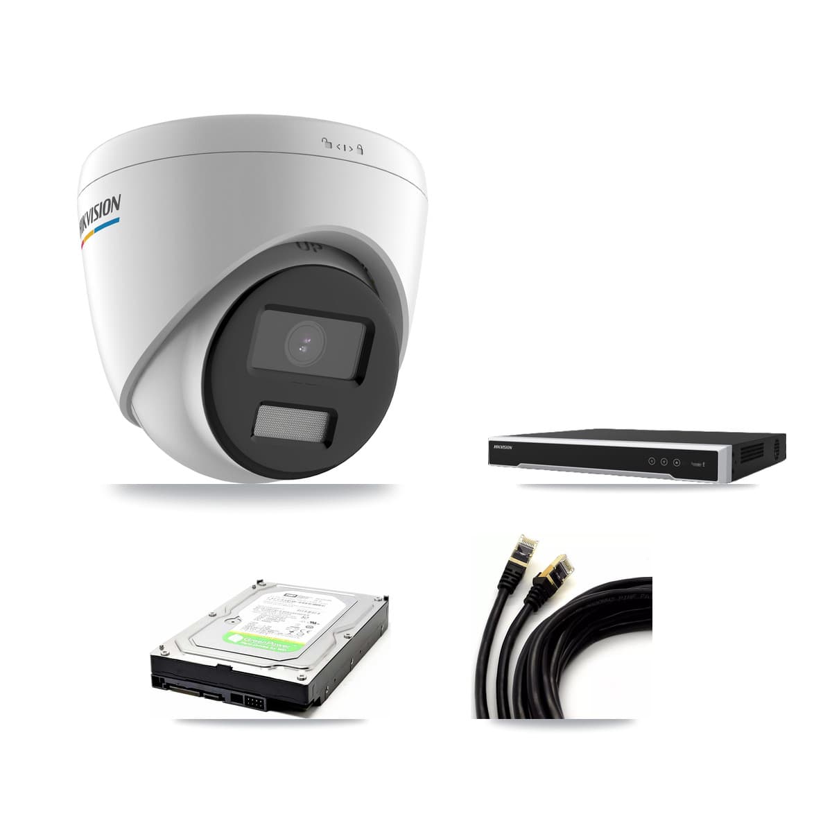 Hikvision 8-Channel 2MP CCTV Kit — 2 Turret Cameras + 1TB Recording (DS-7608NI-M2 Recorder)