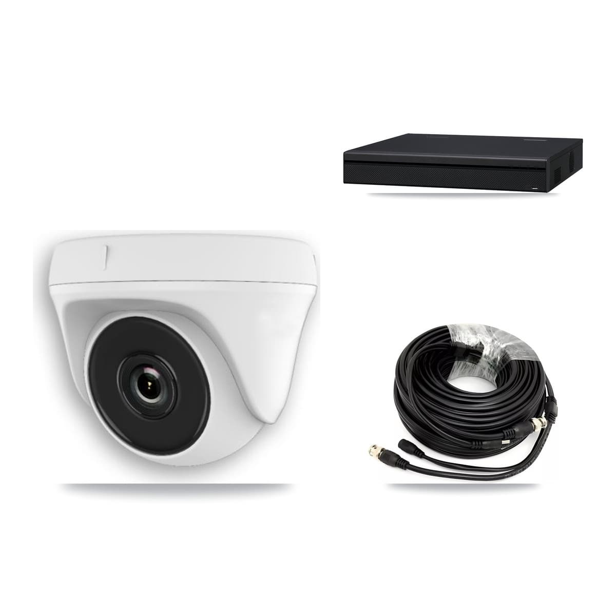 8-Channel 2MP CCTV Kit — 5 White Dome Cameras + 3TB Recording (XVR-3108AD Recorder)