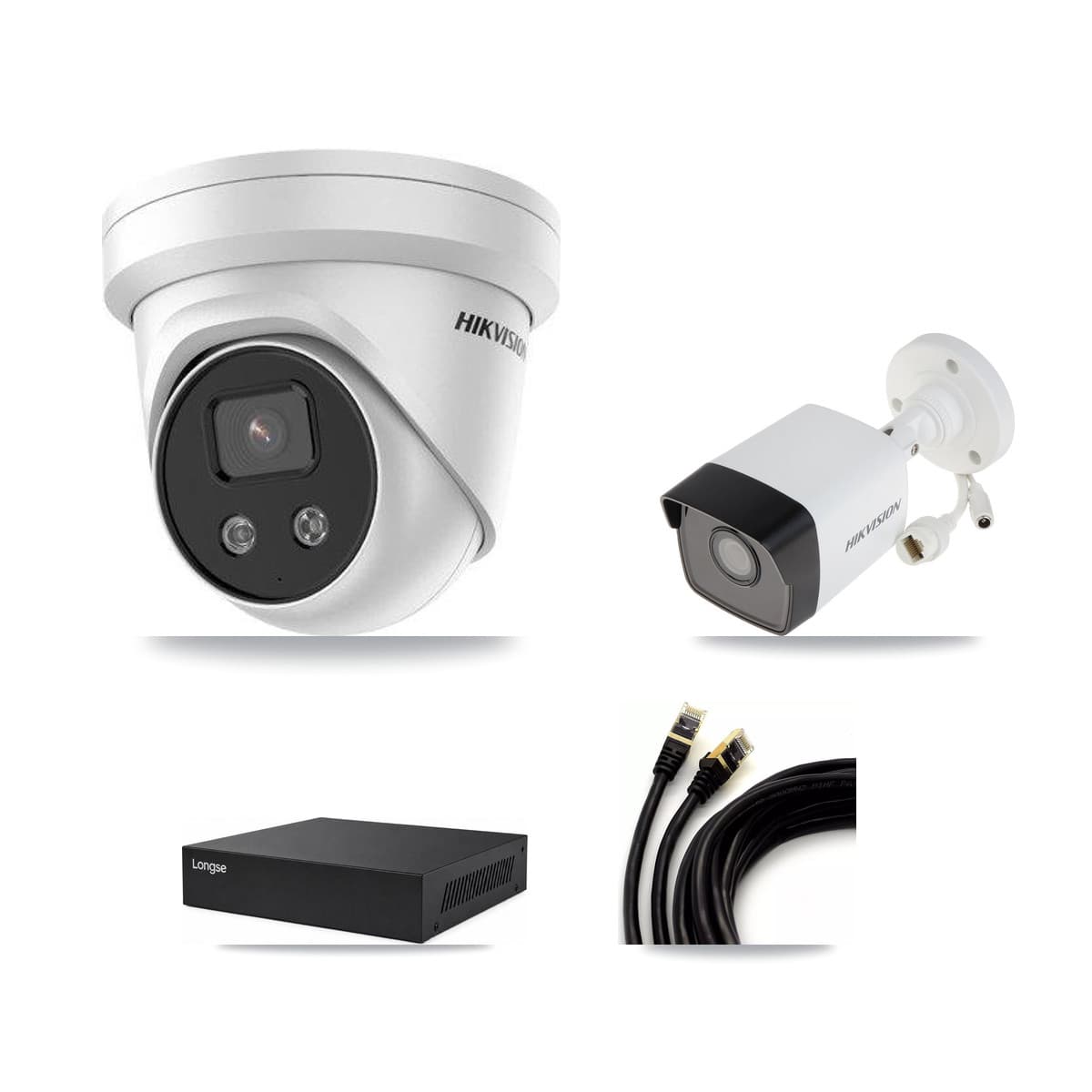 Hikvision & Longse 8-Channel 5MP CCTV Kit — 1 Bullet + 6 Turret Cameras + 8TB Recording