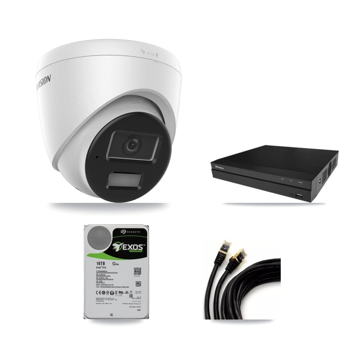 Hikvision & Prolux 16-Channel 4MP CCTV Kit — 12 DS-2CD1343G2 Turret Cameras + 16TB Recording