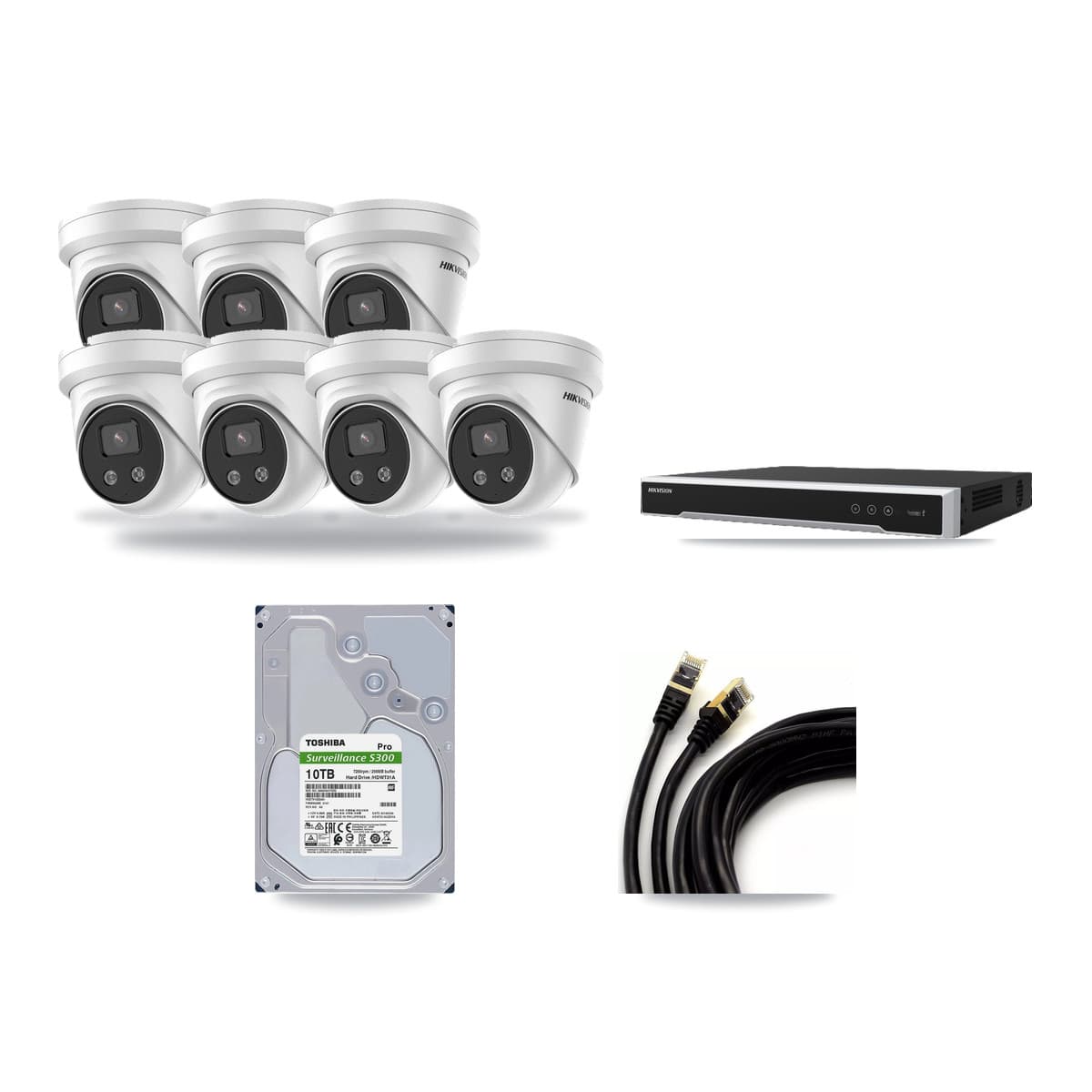 Hikvision 16-Channel 5MP CCTV Kit — 7 Turret Cameras + 10TB Recording (DS-7616NI-M2 Recorder) - Image 1