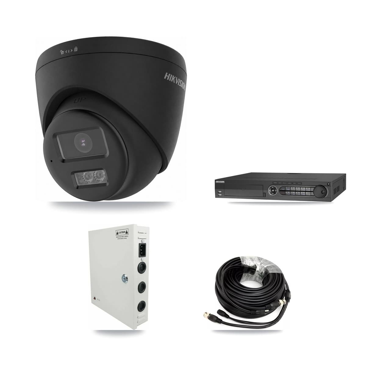 Hikvision 32-Channel 4K CCTV Kit — 25 Black Turret Cameras + 4× 8TB Recording