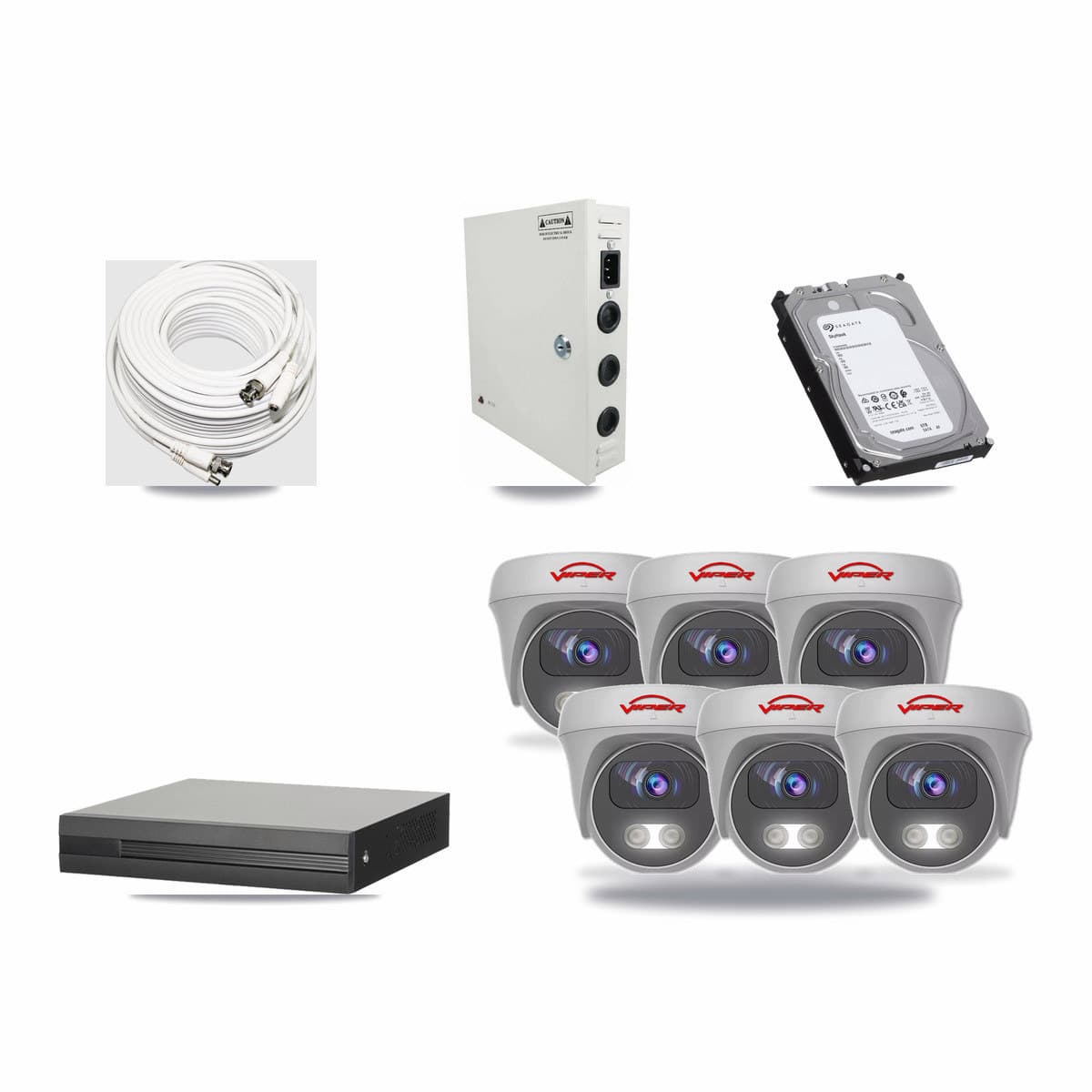 16-channel CCTV kit: 6 cameras (6× 5MP Camera), 6TB hard drive