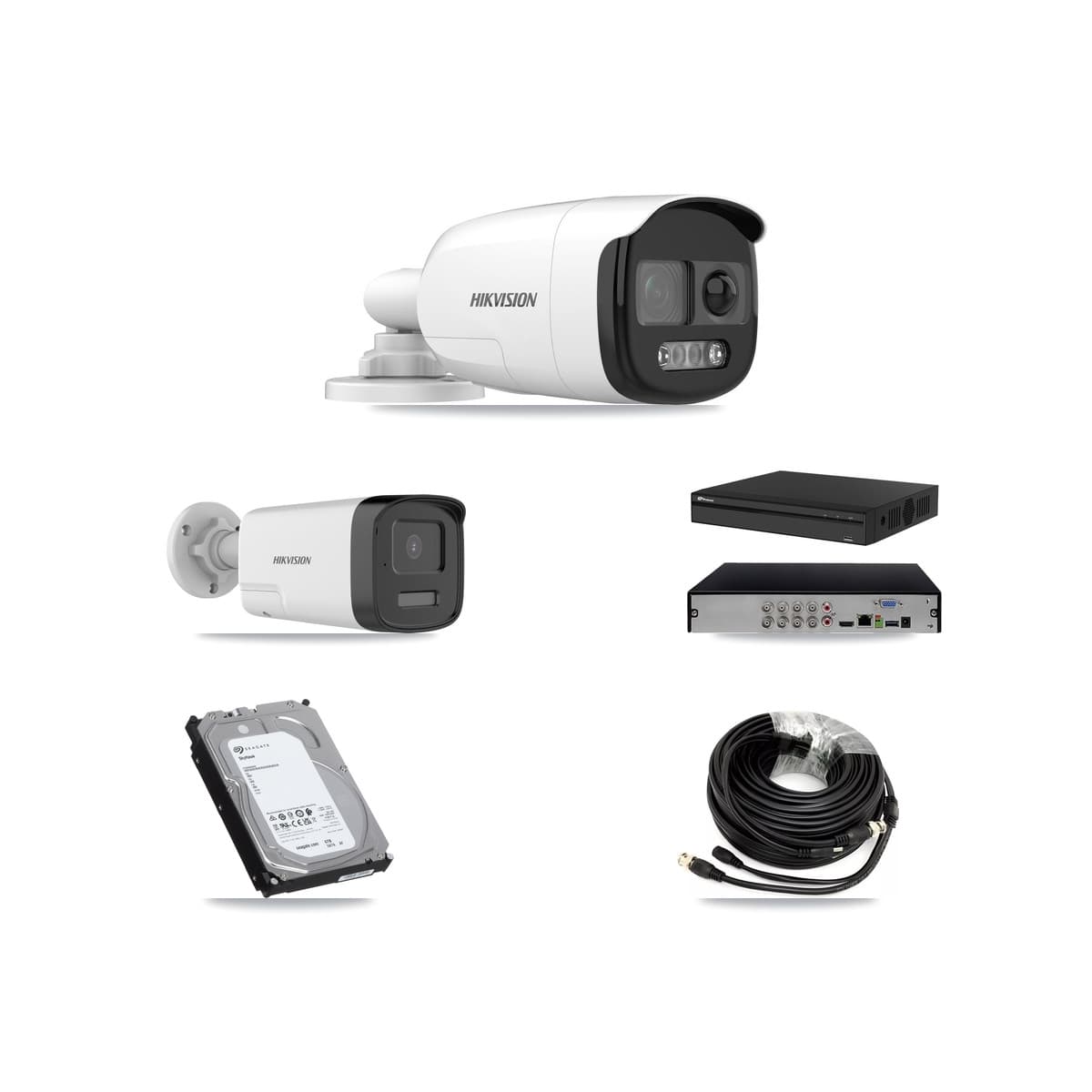 Hikvision & Prolux 8-Channel 5MP CCTV Kit — 3 DS-2CE12KF3T + 1 DS-2CE17K0T Bullet Cameras + 6TB Recording (PXD-5108HS Recorder)
