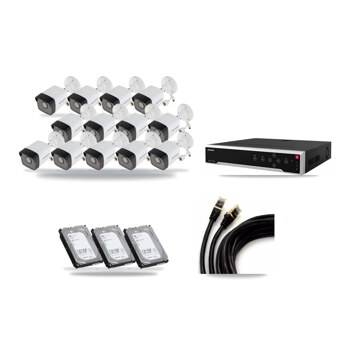 Hikvision 32-Channel 5MP CCTV Kit — 13 Bullet Cameras + 3× 6TB Recording - Image 1