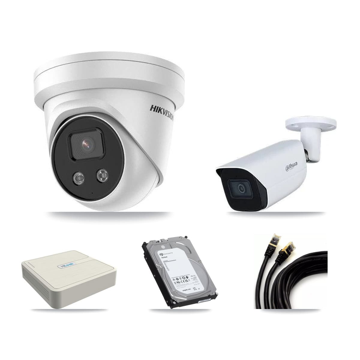 8-Channel 5MP CCTV Kit — 7 Turret + 1 Bullet Cameras + 6TB Recording