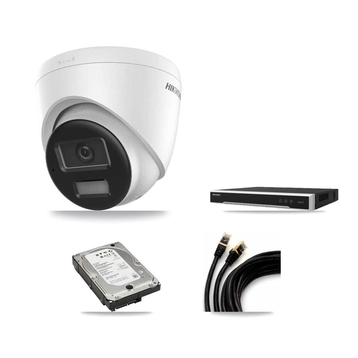 Hikvision 16-Channel 4K CCTV Kit — 2 DS-2CD1383G2-LIUF/SL Turret Cameras + 5TB Recording (DS-7616NI-M2/16P Recorder)
