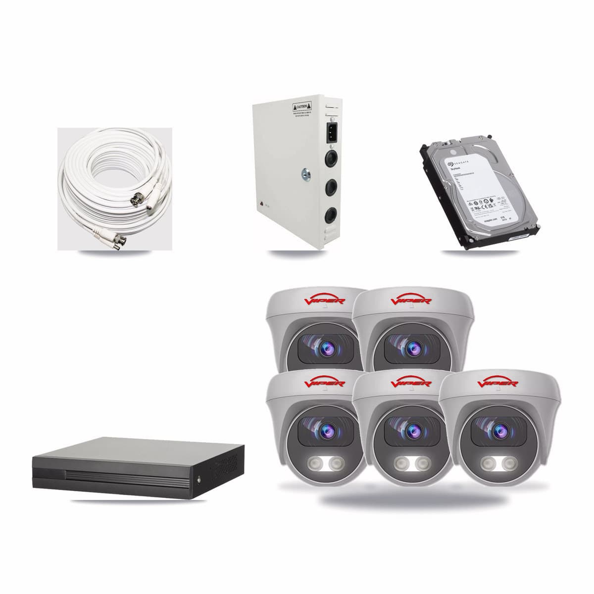 16-channel CCTV kit: 5 cameras (5× 5MP Camera), 6TB hard drive