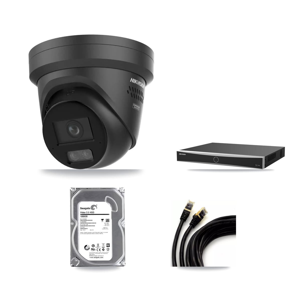 Hikvision 16-Channel 4K CCTV Kit — 1 Black Turret Camera + 1TB Recording - Image 1