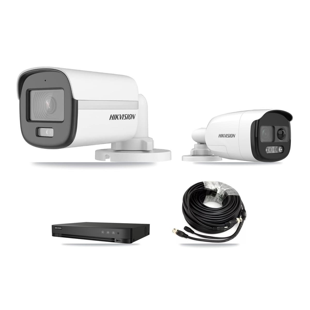 Hikvision 4-Channel 5MP CCTV Kit — 1 DS-2CE12KF0T + 1 DS-2CE12KF3T Bullet Cameras + 3TB Recording (DS-7204HUHI Recorder)