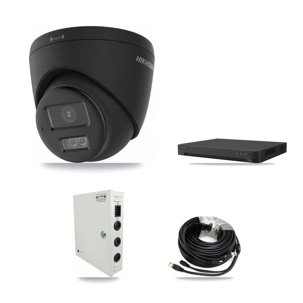 Hikvision 16-Channel 4K CCTV Kit — 16 Black Turret Cameras + 10TB Recording
