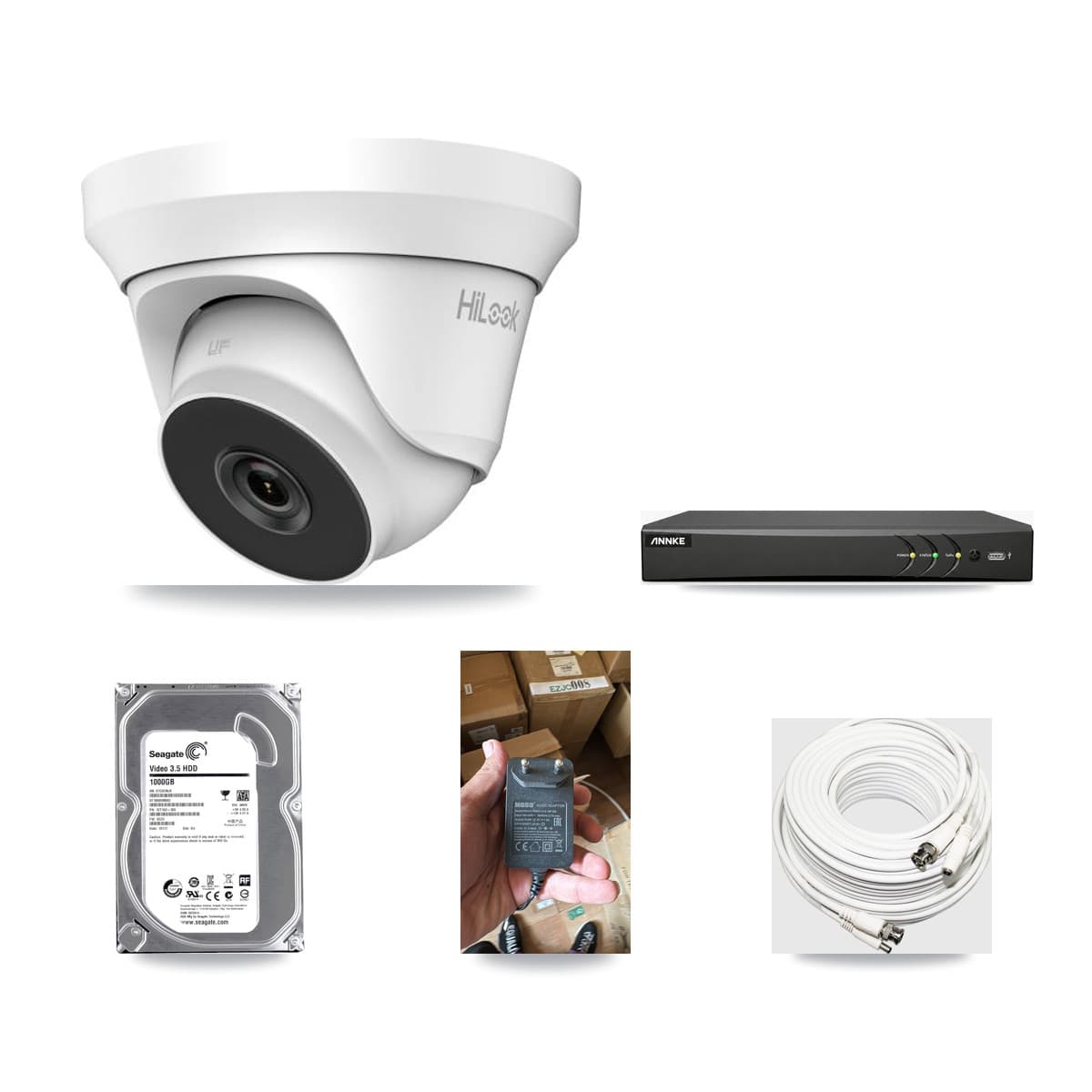 ANNKE 4-channel CCTV kit: 1 camera (1× 5MP Turret), 1TB hard drive
