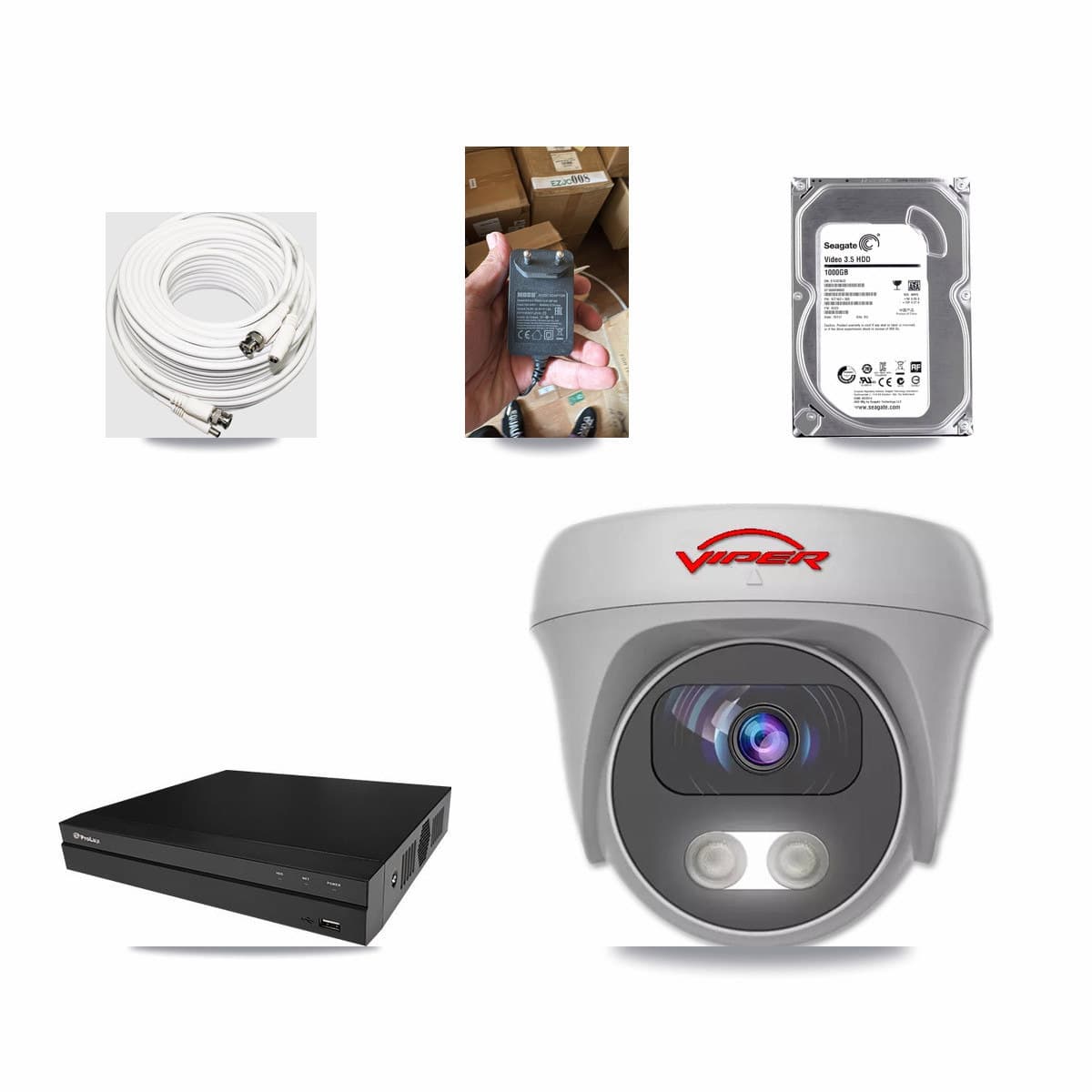Prolux 8-channel CCTV kit: 1 camera (1× 5MP Camera), 1TB hard drive