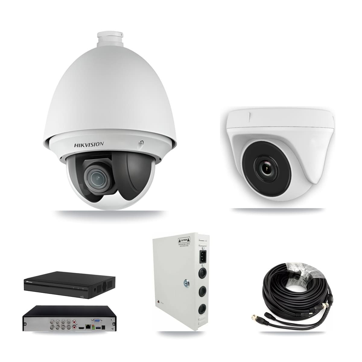 Hikvision & Prolux 8-Channel 2MP CCTV Kit — 4 PTZ + 1 Dome Cameras + 3TB Recording