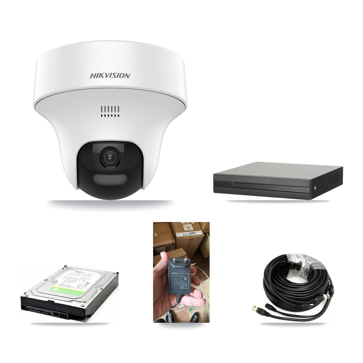 Hikvision 4-Channel 5MP CCTV Kit — 1 DS-2CE70K0T Turret Camera + 1TB Recording (XVR-3104HS Recorder)
