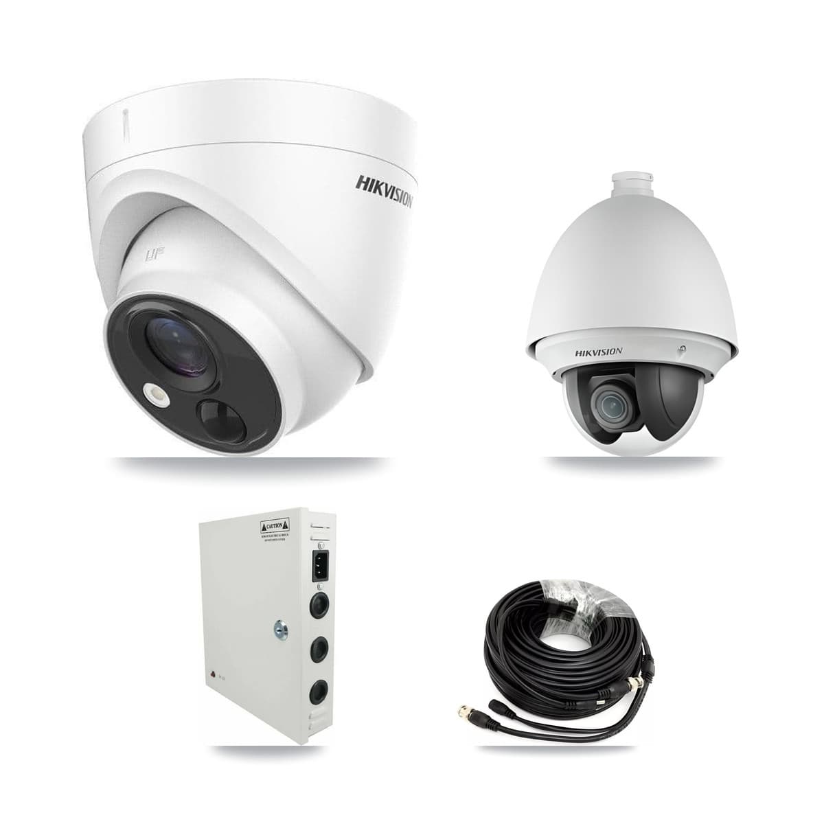 Hikvision 32-Channel 2MP – 5MP CCTV Kit — 1 DS-2AE4225T 2MP PTZ + 2 DS-2CE71H0T 5MP Turret Cameras + 3TB Recording (IDS-7332HUHI Recorder)