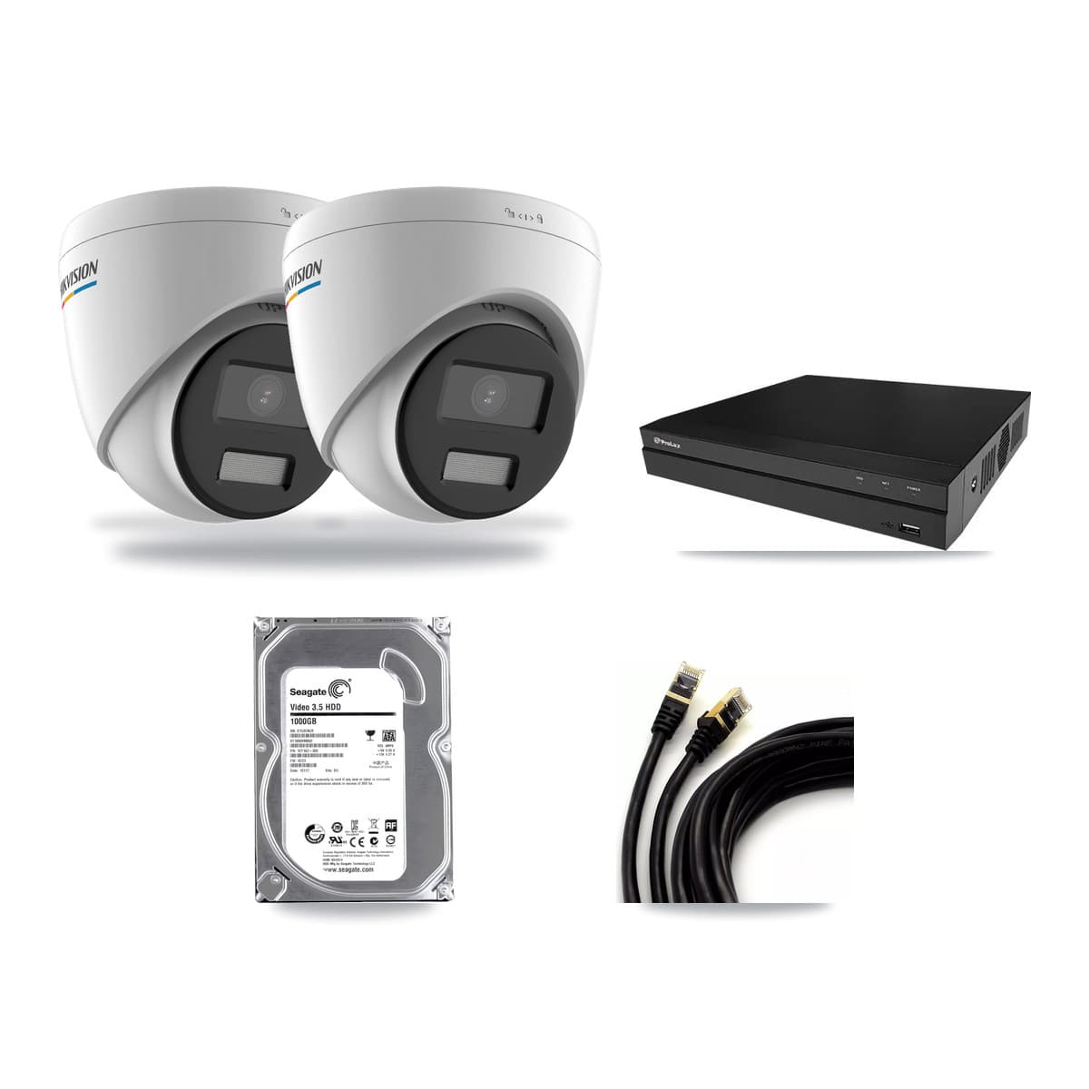 Hikvision & Prolux 8-Channel 2MP CCTV Kit — 2 Turret Cameras + 1TB Recording - Image 1