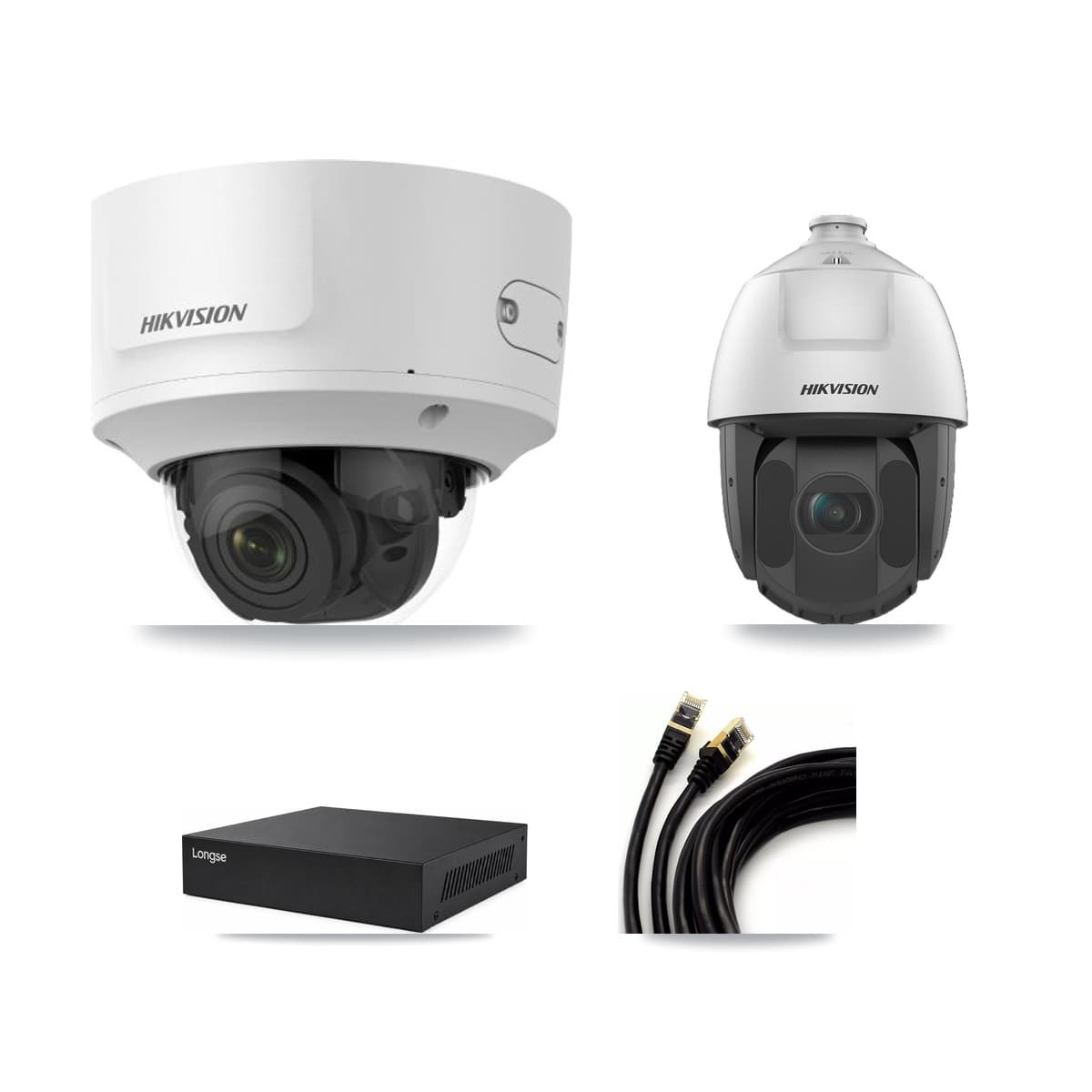 Hikvision & Longse 8-Channel 2MP CCTV Kit — 3 Dome + 1 PTZ Cameras + 3TB Recording - Image 1