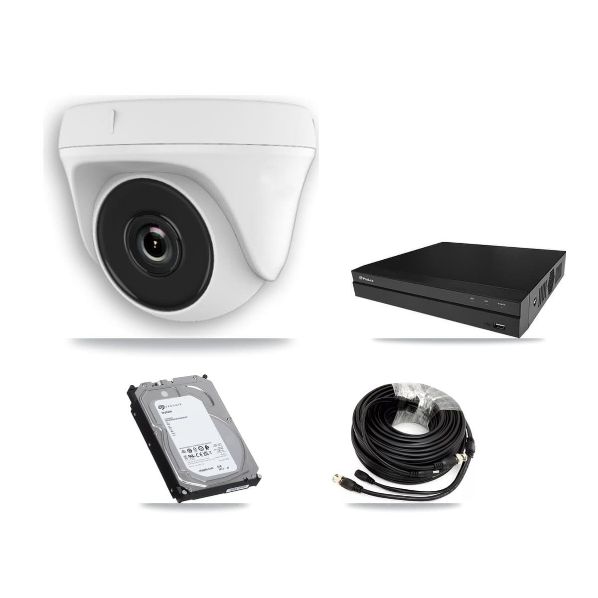 Prolux 8-Channel 2MP CCTV Kit — 4 Dome Cameras + 6TB Recording