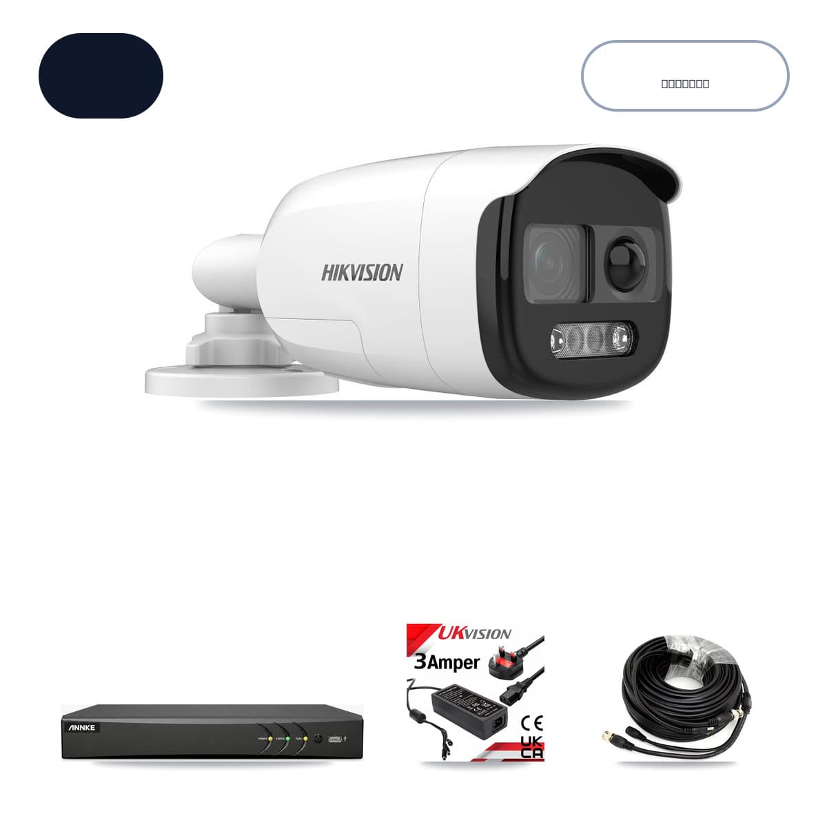 Hikvision & ANNKE 4-Channel 5MP CCTV Kit — 2 DS-2CE12KF3T Bullet Cameras + 3TB Recording