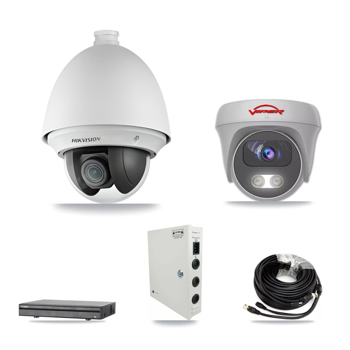 8-Channel 2MP – 5MP CCTV Kit — 3 2MP PTZ + 1 White 5MP Cameras + 3TB Recording (DH-XVR5108H Recorder) - Image 1