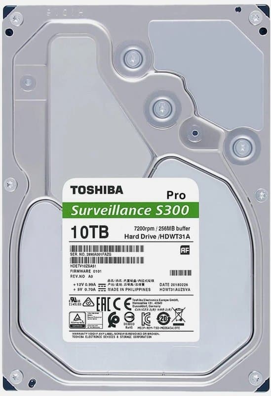 Toshiba S300 Pro 10TB Surveillance Hard Drive 3.5" SATA 7200RPM