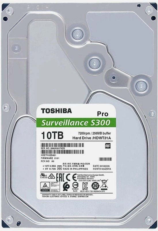 Toshiba S300 Pro 10TB Surveillance Hard Drive 3.5" SATA 7200RPM