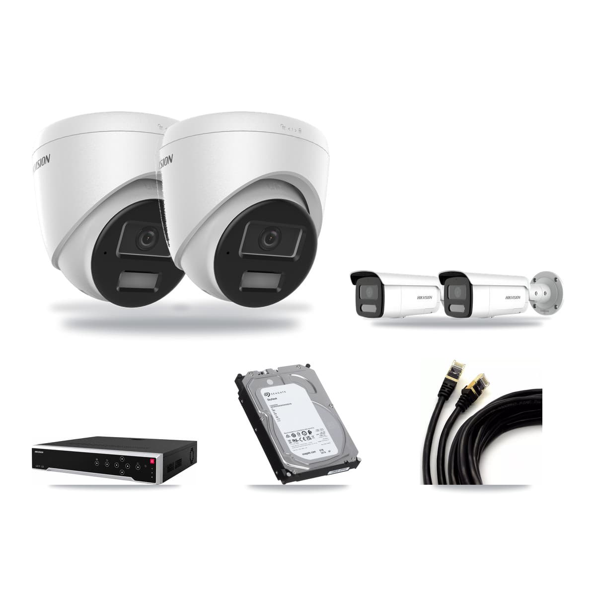 Hikvision 32-Channel 4MP CCTV Kit — 2 Turret + 2 Bullet Cameras + 6TB Recording - Image 1