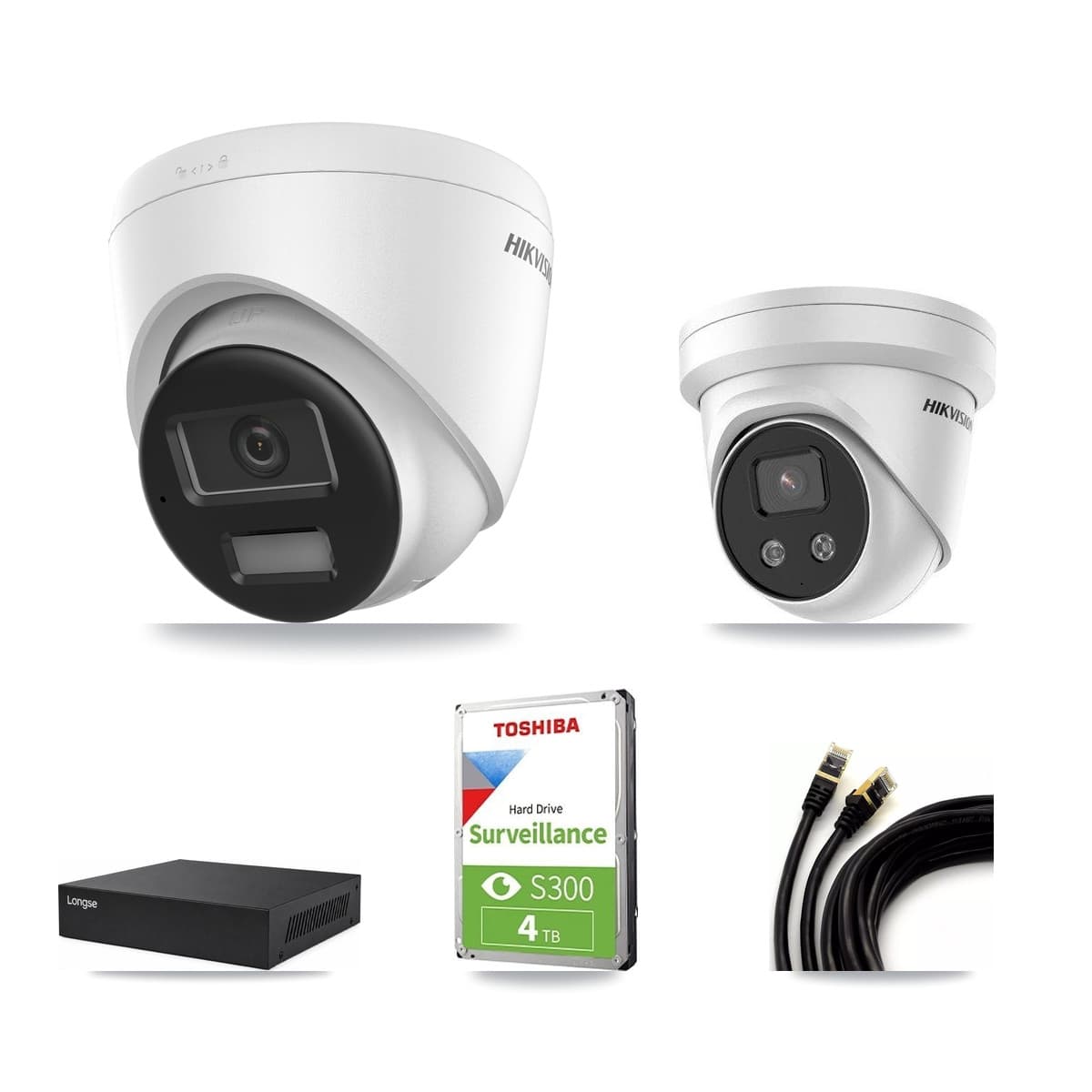 Hikvision & Longse 8-Channel 5MP – 4K CCTV Kit — 1 4K + 1 5MP Turret Cameras + 4TB Recording - Image 1