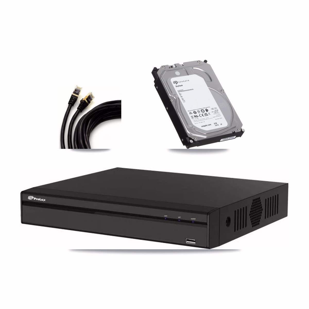 Prolux 4-channel CCTV kit: 2 cameras (2× 5MP Dome), 6TB hard drive