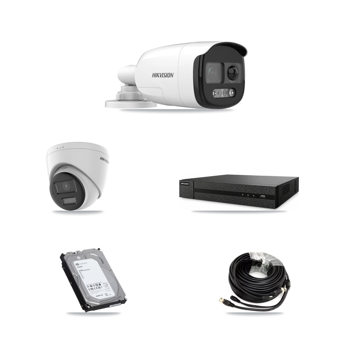 Hikvision 8-Channel 5MP – 4K CCTV Kit — 3 5MP Bullet + 1 4K Turret Cameras + 6TB Recording (DVR-8CH Recorder) - Image 1