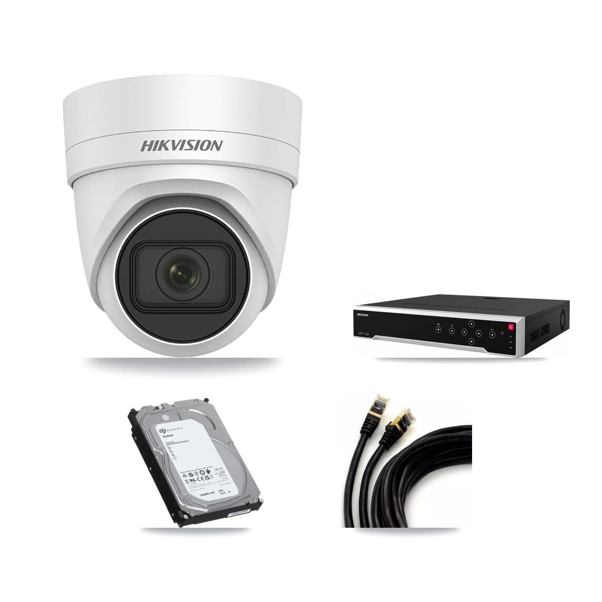 Hikvision 32-Channel 4K CCTV Kit — 7 DS-2CD2H83G0 Turret Cameras + 3× 6TB Recording