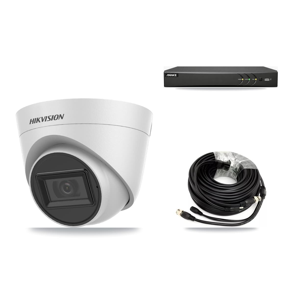Hikvision & ANNKE 4-Channel 5MP CCTV Kit — 2 White Turret Cameras + 3TB Recording