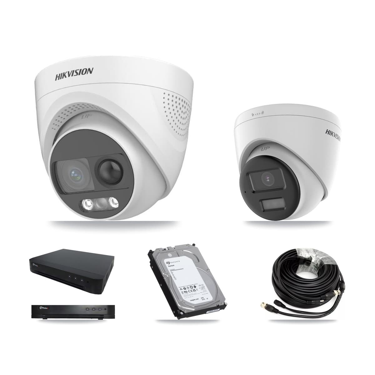 Hikvision & Prolux 16-Channel 5MP CCTV Kit — 3 DS-2CE72KF3T + 1 DS-2CE78K0T Turret Cameras + 6TB Recording - Image 1