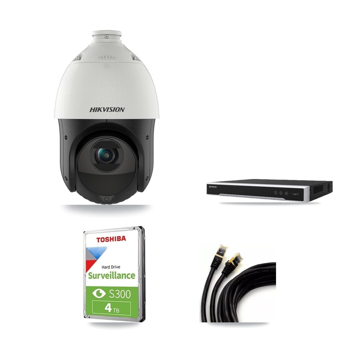 Hikvision 8-Channel 4MP CCTV Kit — 3 DS-2DE4425IW PTZ Cameras + 4TB Recording (DS-7608NI-M2 Recorder) - Image 1