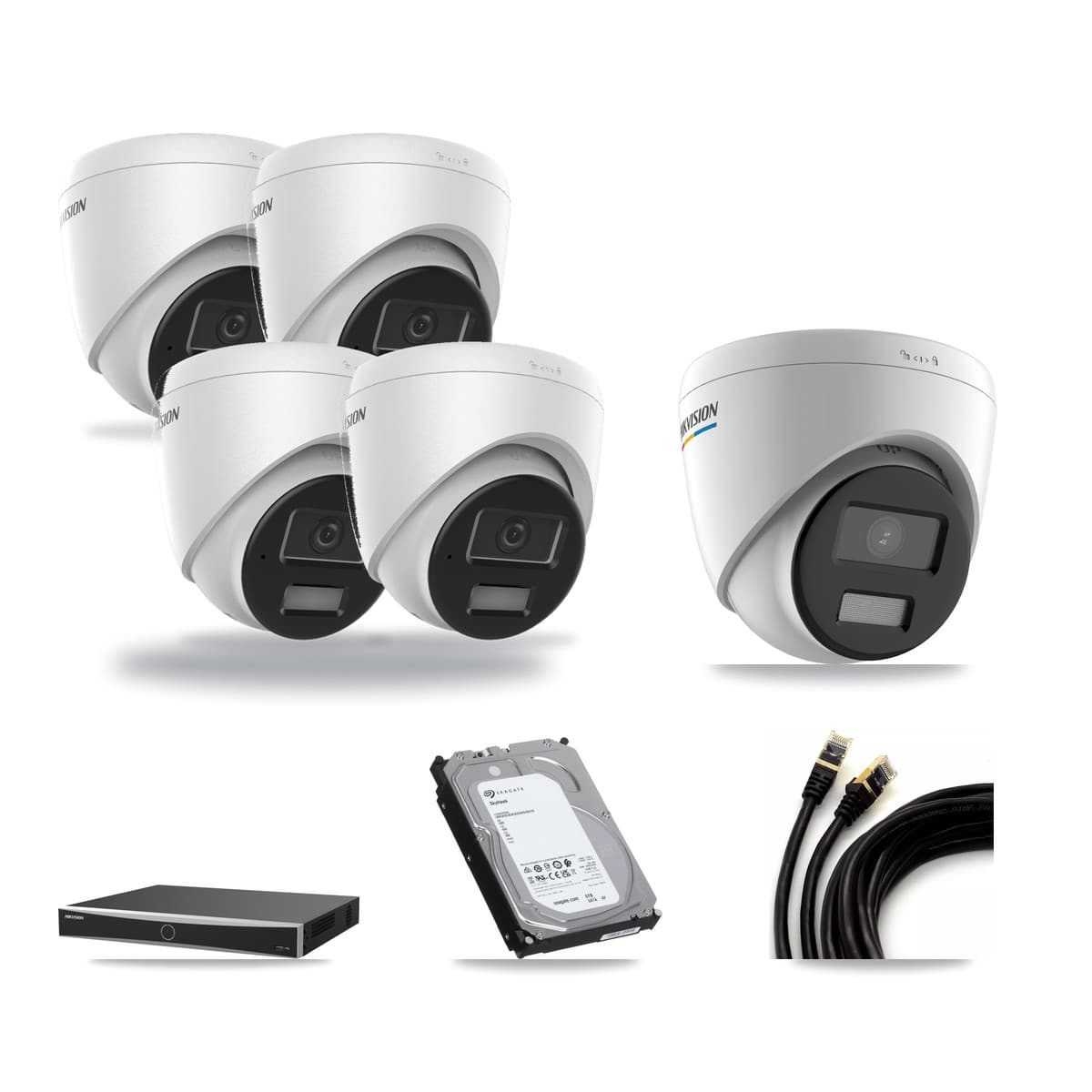 Hikvision 16-Channel 2MP – 4MP CCTV Kit — 1 2MP + 4 4MP Turret Cameras + 6TB Recording - Image 1