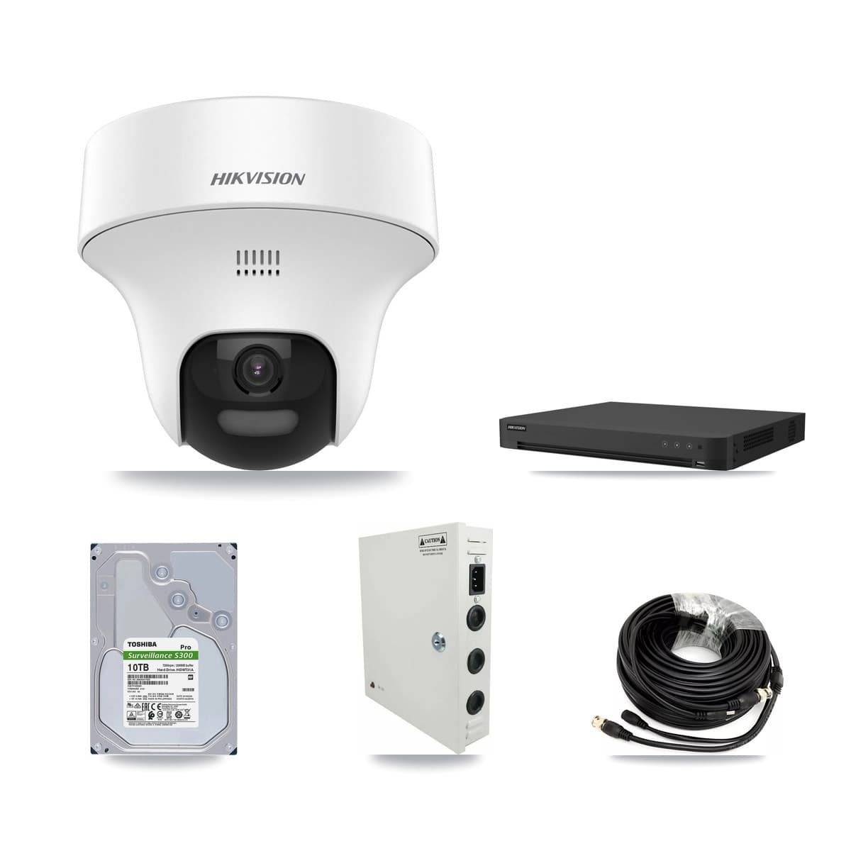 Hikvision 32-Channel 5MP CCTV Kit — 14 DS-2CE70K0T Turret Cameras + 2× 10TB Recording
