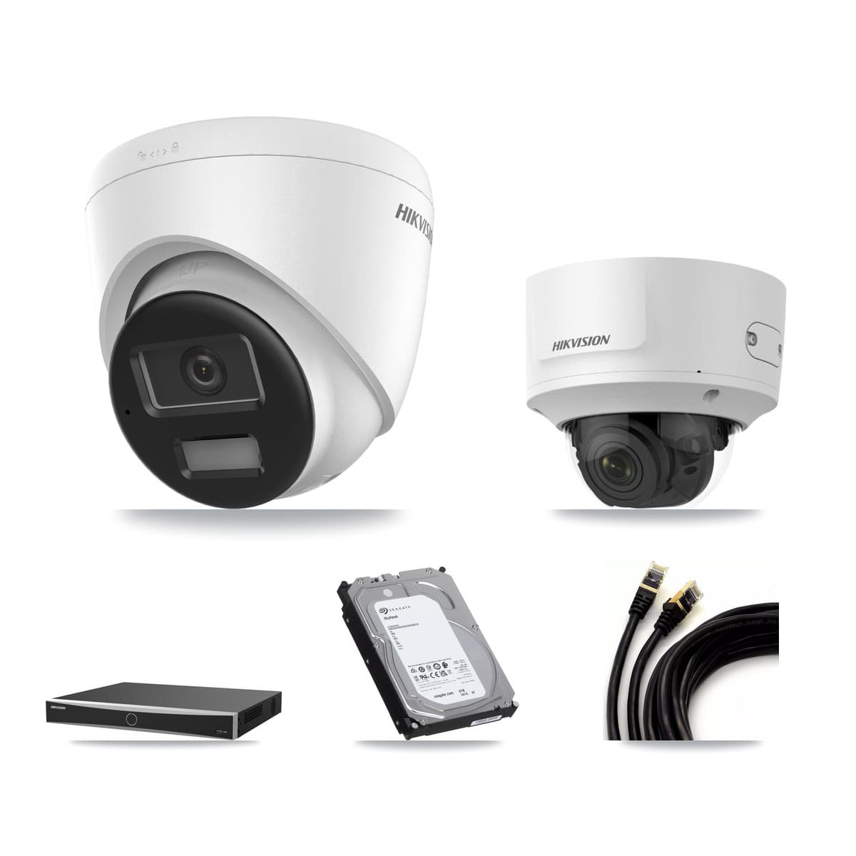 Hikvision 16-Channel 2MP – 4K CCTV Kit — 2 4K Turret + 1 2MP Dome Cameras + 6TB Recording (DS-7616NXI Recorder)