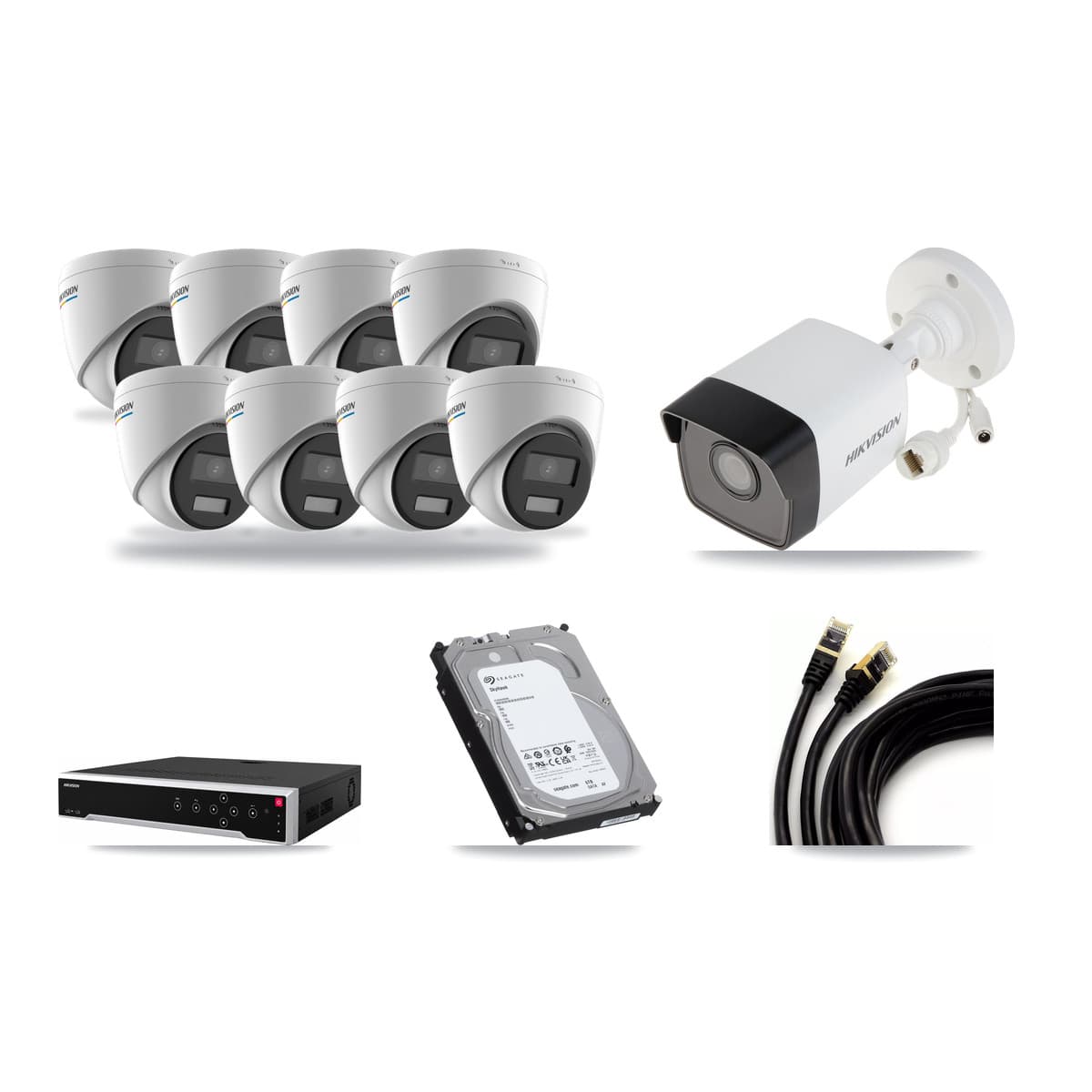 Hikvision 32-Channel 2MP – 5MP CCTV Kit — 1 5MP Bullet + 8 2MP Turret Cameras + 6TB Recording - Image 1