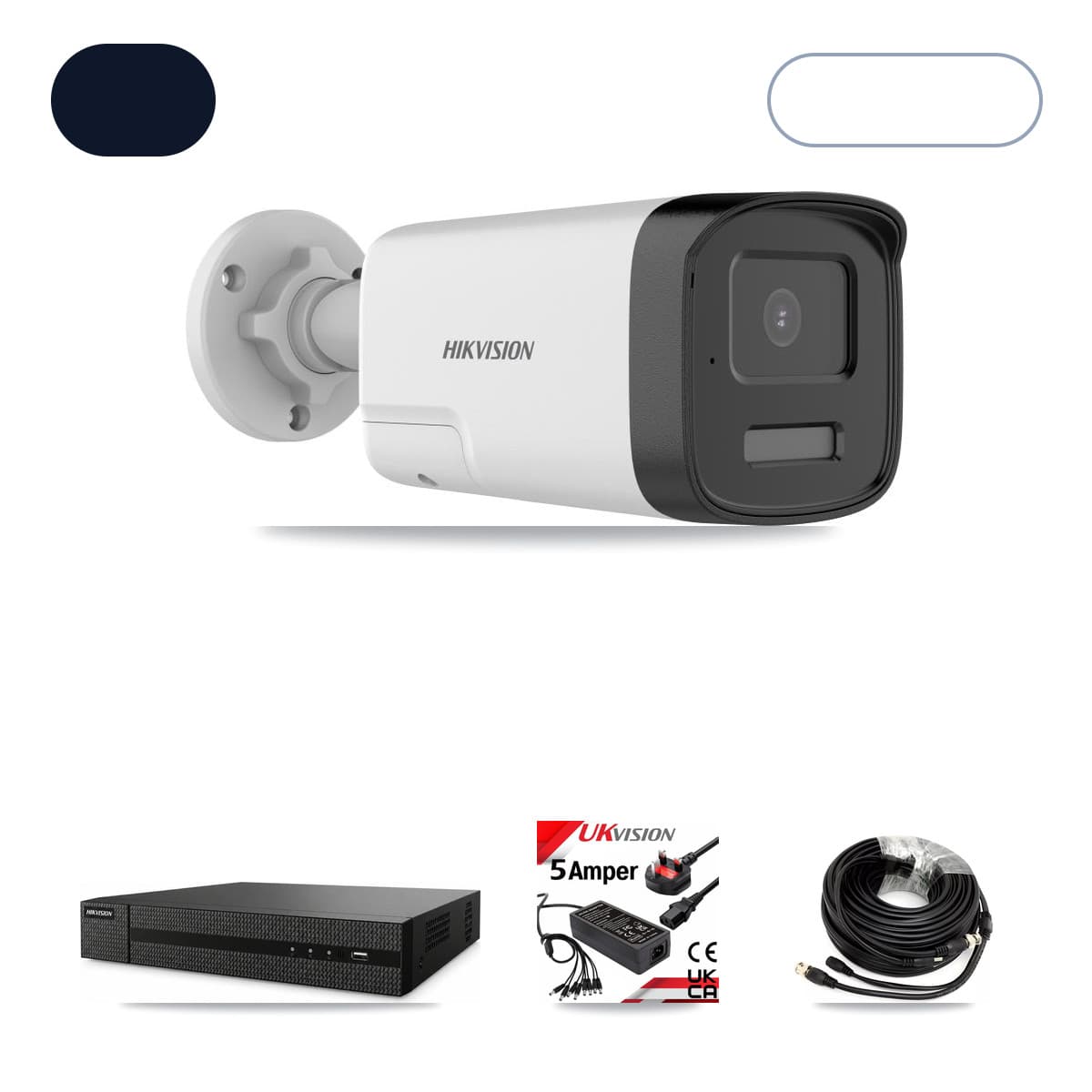 Hikvision 8-Channel 5MP CCTV Kit — 6 DS-2CE17K0T Bullet Cameras + 6TB Recording (DVR-8CH Recorder)