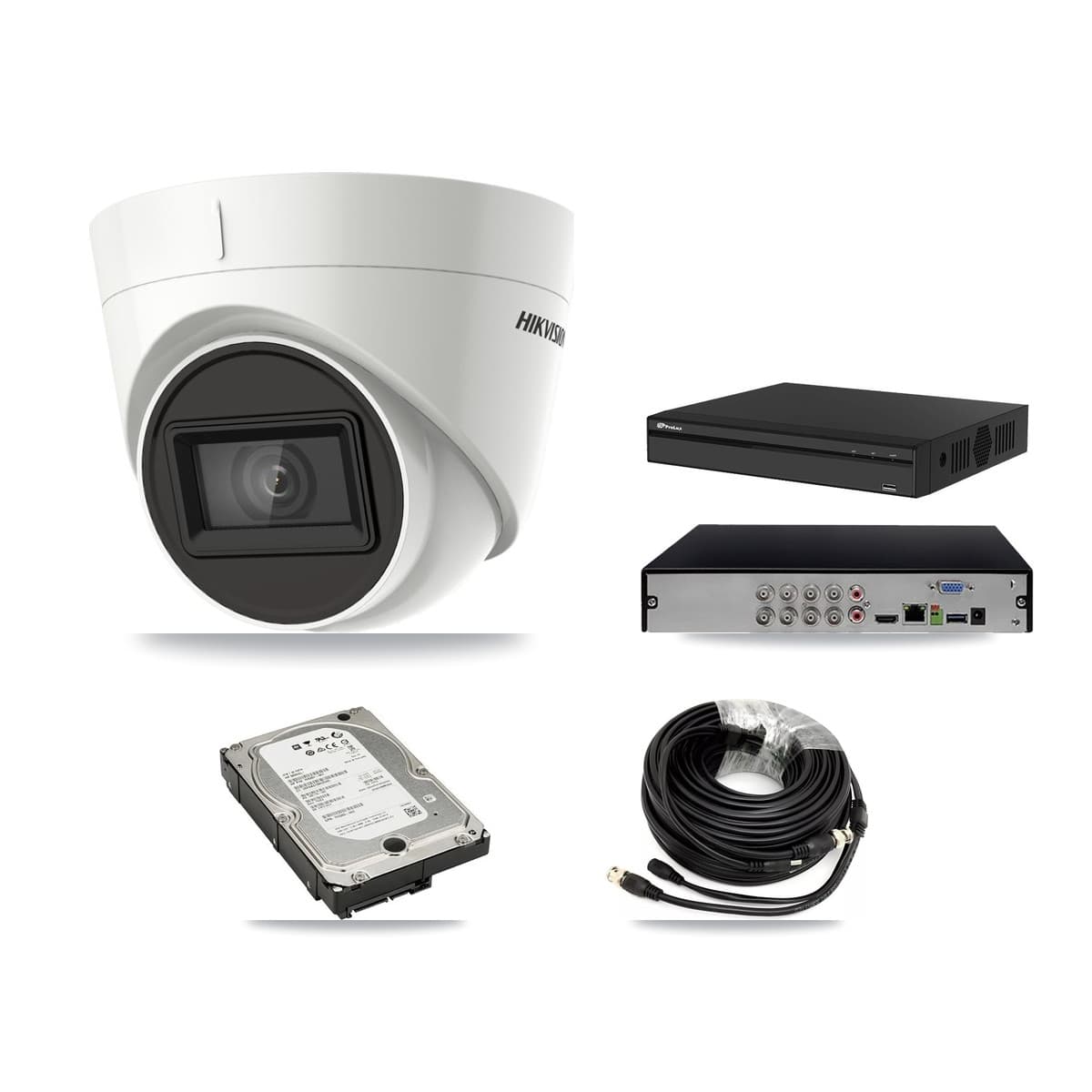 Hikvision & Prolux 8-Channel 4K CCTV Kit — 2 DS-2CE78U1T Turret Cameras + 5TB Recording