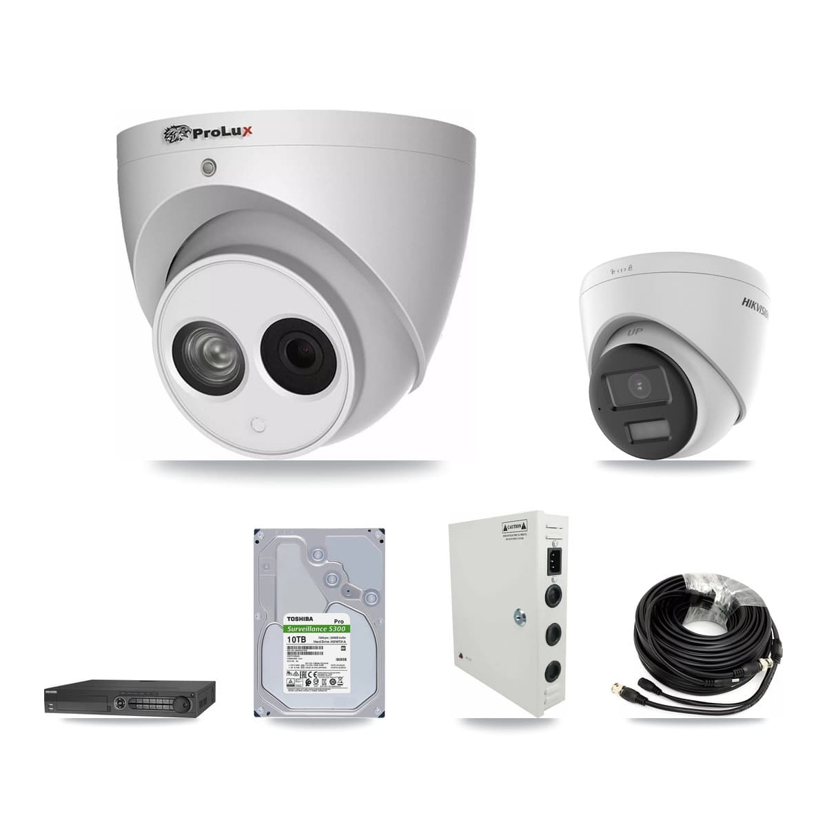 Hikvision & Prolux 32-Channel 4MP – 4K CCTV Kit — 1 4K + 28 4MP Turret Cameras + 4× 10TB Recording