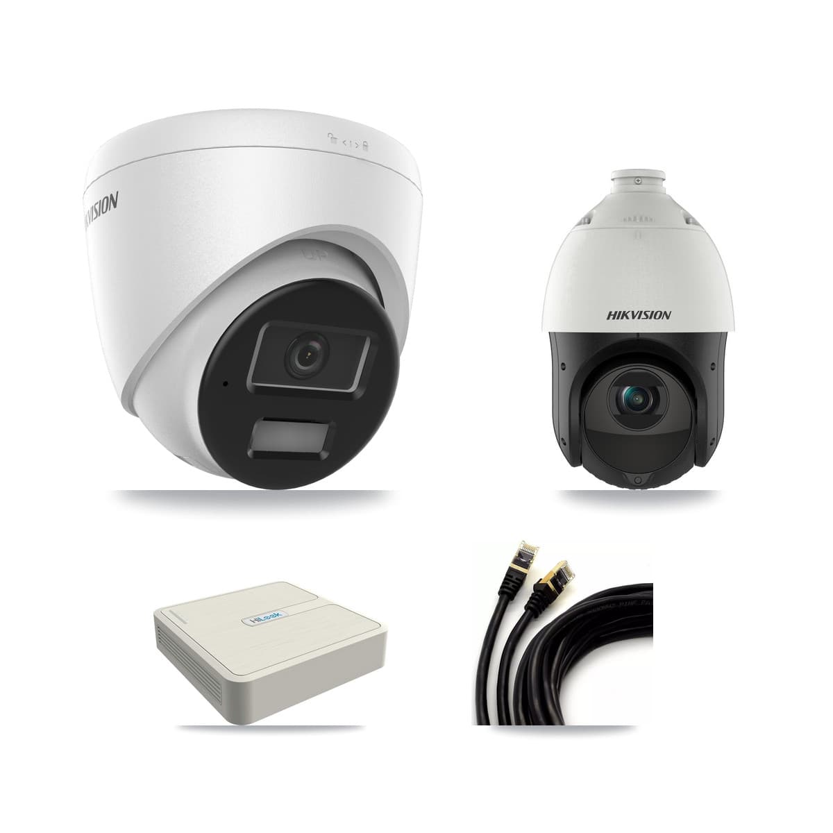 Hikvision & HiLook 8-Channel 4MP CCTV Kit — 1 Turret + 1 PTZ Cameras + 3TB Recording (NVR-108H-D Recorder) - Image 1