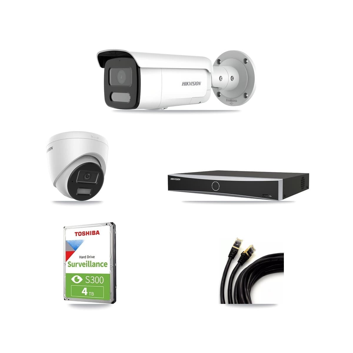 Hikvision 4-Channel 4MP CCTV Kit — 1 Turret + 2 Bullet Cameras + 4TB Recording - Image 1