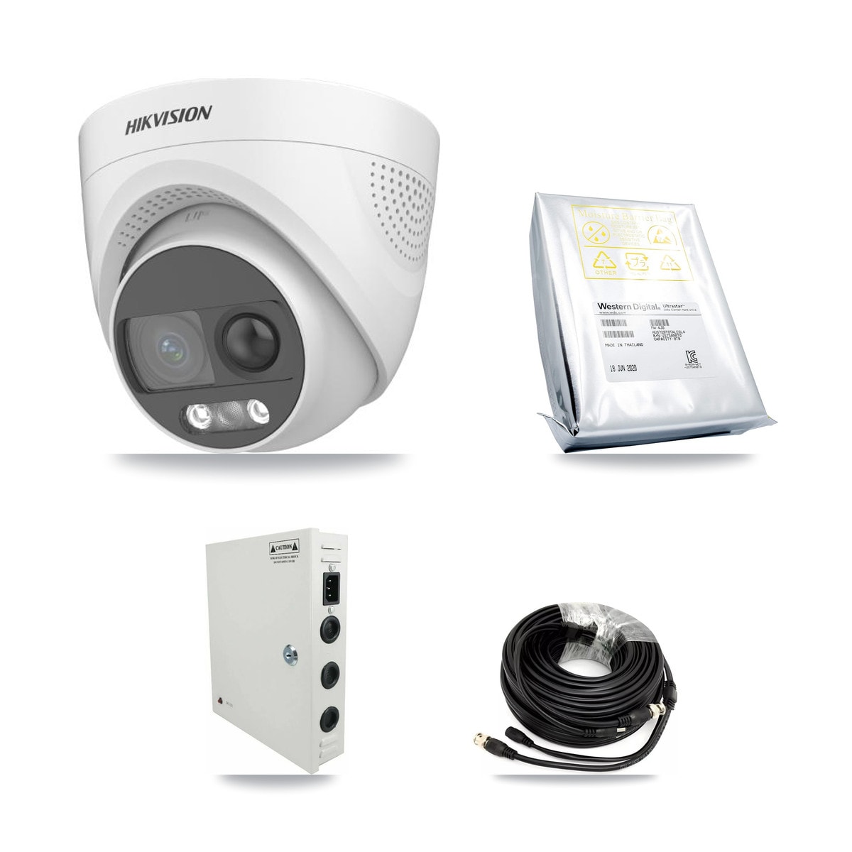 Hikvision 32-Channel 5MP CCTV Kit — 12 DS-2CE72KF3T Turret Cameras + 2× 8TB Recording (IDS-7332HUHI Recorder)